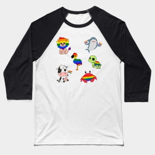 Rainbow Animal Collection Baseball T-Shirt